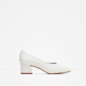 Zara leather block heel